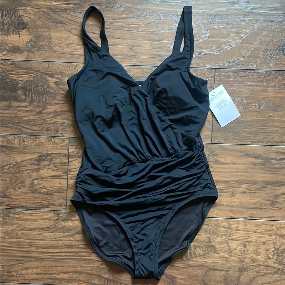 Garnet Hill Black One-Piece Swimsuit